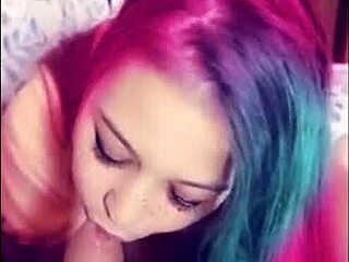 Real amateur couple's webcam session ends with a satisfying blowjob