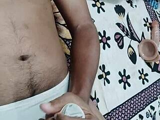 Masturbating in a nylon thong and cumming hard