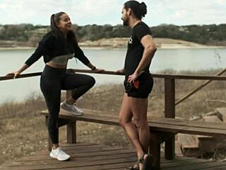Amateur squirter gets trained by her personal trainer