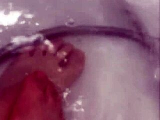 Amateur bathroom footjob and jerk off instructions