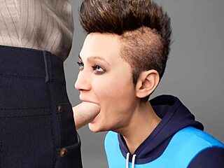 Bdsm facial and deepthroat action in 3D porn game