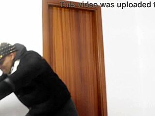 Big black cock and big pussy fucking in office setting