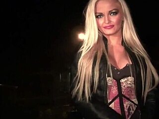 Hot blondie bent over for strangers in outdoor car gangbang. 😈🚗