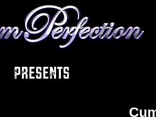 randy beauty gulping jizz load on her face