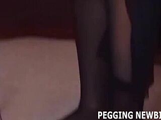 Mistress Pegs Lucky Sub With Dildo In Femdom Scene