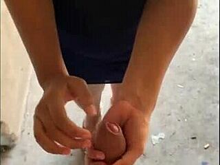 Fucking stranger in public for money, doggystyle with big ass