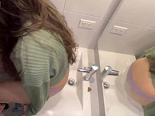 oh god, latina's big ass fingered hard in bathroom at family party!