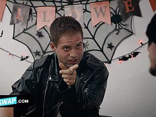 halloween orgy unfolds with leana lovings and serena santos banging stepbros