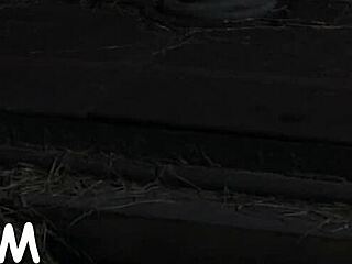 Glamor brunette bimbo gets sleepy while playing with toys