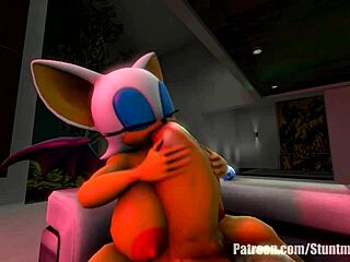 Can you handle Virmegator Rouges Emerald's massive futanari cock self-sucking action?