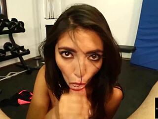 Latina Gym Rat Frida Sante Milks Hard Cock