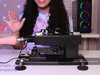 Unboxing new sex machine with Agatha Dolly