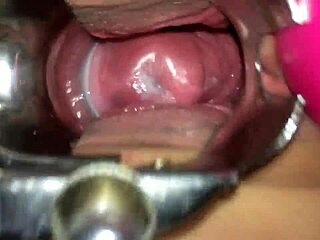 American wife masturbates with big dildo and cums on cam