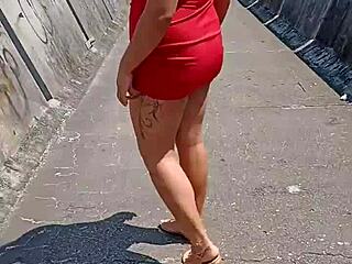 Hot Wife Showing Off on Street