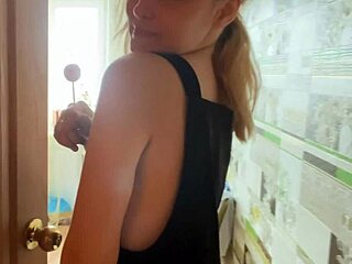 Charming Lady In Sexy Lingerie Sucks Blonde Amateur's Big Tits