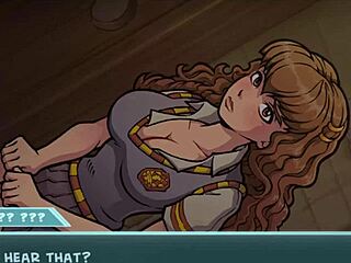 Hermione explores the glory hole in cartoon adventure