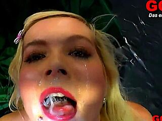 Bukkake whore gets anal fucked in hardcore European action