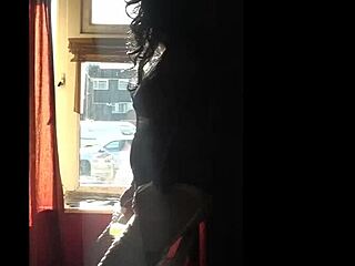 Sissy Mark Wright Risks Exposure Jerking by Window