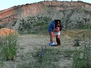 Outdoor cowboy adventure in public setting