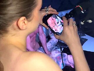 Backstage cameraman gets a wild surprise blowjob