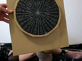 an old couple faces a cum challenge with enema and pee holding, bound in anal bdsm play.