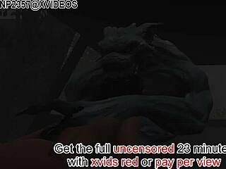 3d werewolf dominates chained slut in rough forest encounter