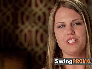 Hot brunette gets pussy licked at wild swinger pool party