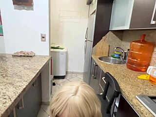 I Can't Stop Staring at My Stepmother's Huge Ass in Morning Kitchen Shorts!