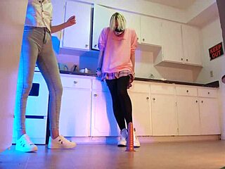 Girlfriend Assists Guy in Dildo Fucking Session