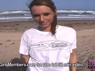 College coeds strip nude on Texas beach fun