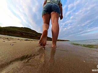 Discover Wrinkled Barefoot Tracks On The Sandy Beach Shore