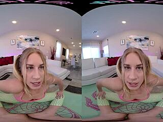 in this vr allure video, a blonde practices deep meditation techniques with toys