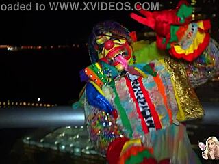 Will Big Booty White Girl Suck BBC Clown On High Rise Patio At NYE Party?