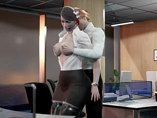 Boss Fucked by Two Guys in Office 3D