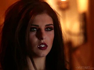 Metart features young brunette Leah Gotti in softcore solo undressing