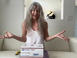 unboxing the vibrator with excitement 😊