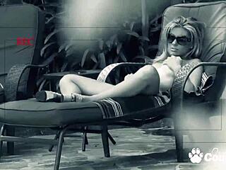 Aubrey Adams Choked in Backyard Blowjob