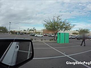 hardaware store girl sucking cock in parking lot