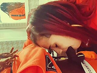 Latina gives blowjob leading to creampie