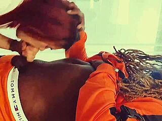 Latina gives blowjob leading to creampie