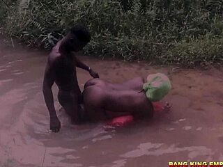 wow! bang king nails hunter's wife in wild african stream sex!