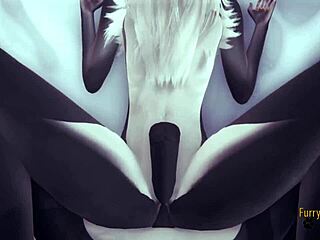 Furry twin cats engage in intense yaoi blowjob and hard sex.