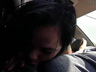 beatriz lemos gives blowjob in car and swallows cum