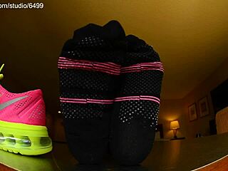 Nike Shoes and Foot Fetish Barefoot Showing Sexy Feet