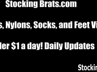 we indulge in sucking toes in stockings