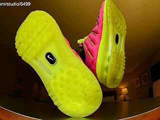 Nike Shoes and Foot Fetish Barefoot Showing Sexy Feet