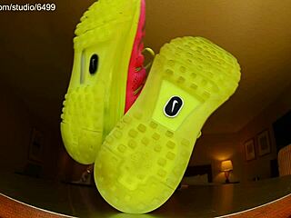 Nike Shoes and Foot Fetish Barefoot Showing Sexy Feet