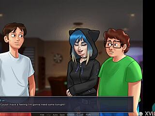 i'm playing summertime saga 51, admiring cute small 18+ breasts