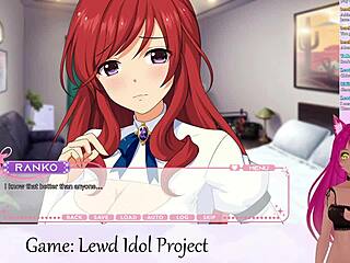 Vtuber Lewdneko plays lewd idol project vol 1 part 5 with big tits lesbian scissoring action