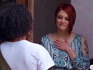 Hey, wanna see me lick this busty redhead?